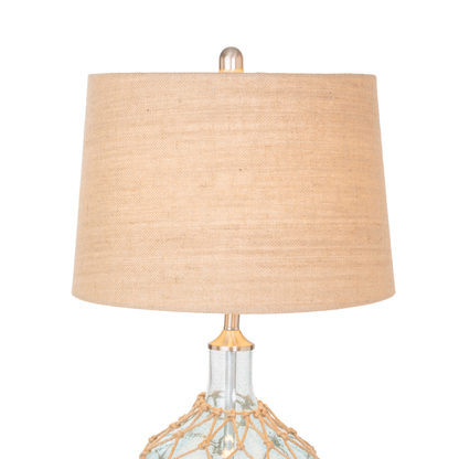 Coastal Glass Jug Table Lamp Set With Rope, 3-Way Switch