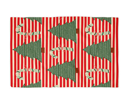Christmas Retro Kitchen Tea Towel Waffle Holiday Baking