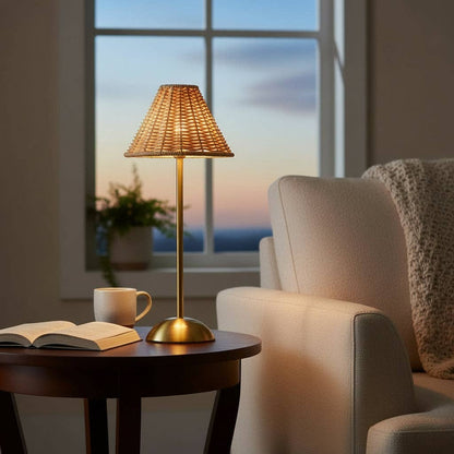 Lamp - Golden Rattan 6.25" x 15" PK 4