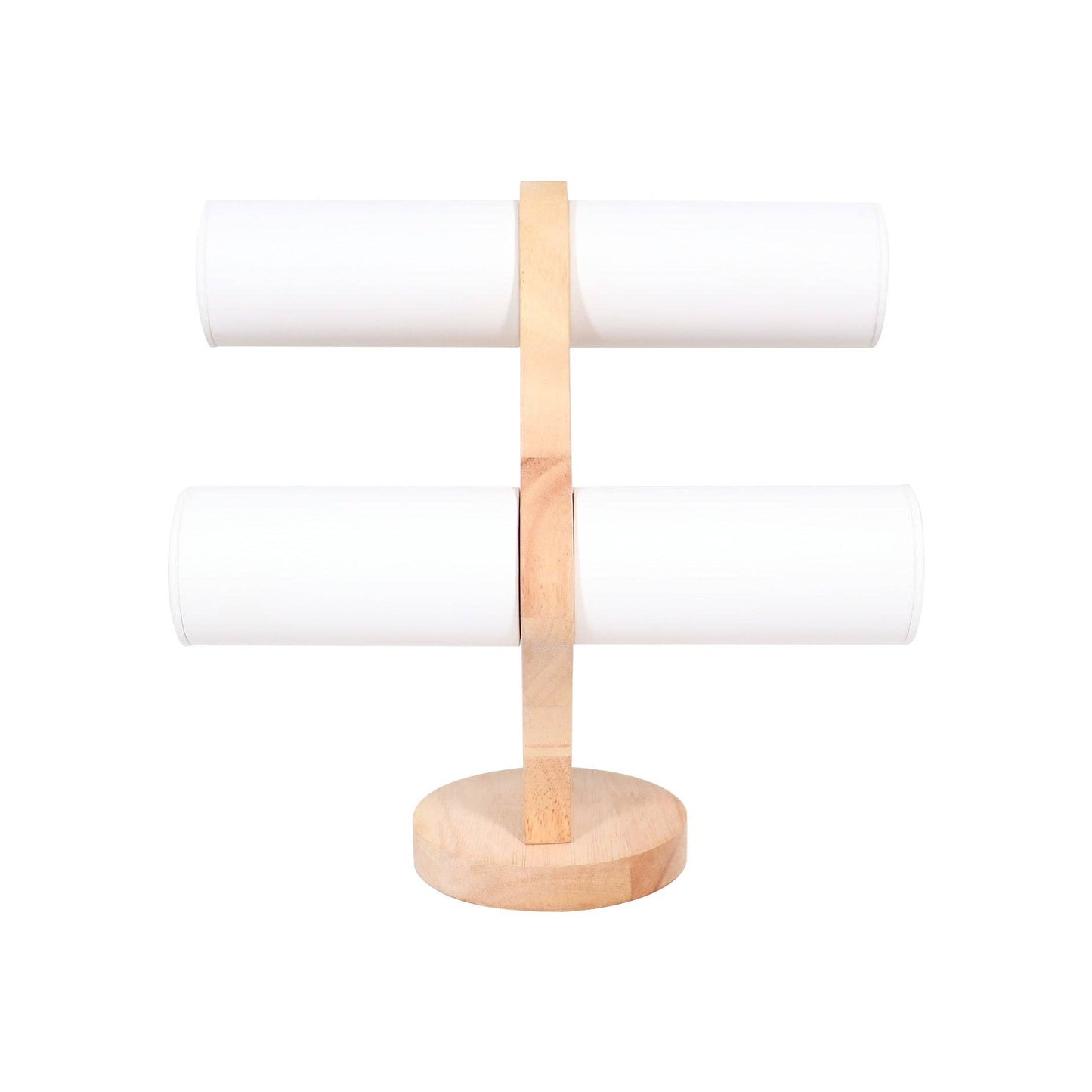 Natural Wood & Leather 2 Tier Bracelet Display