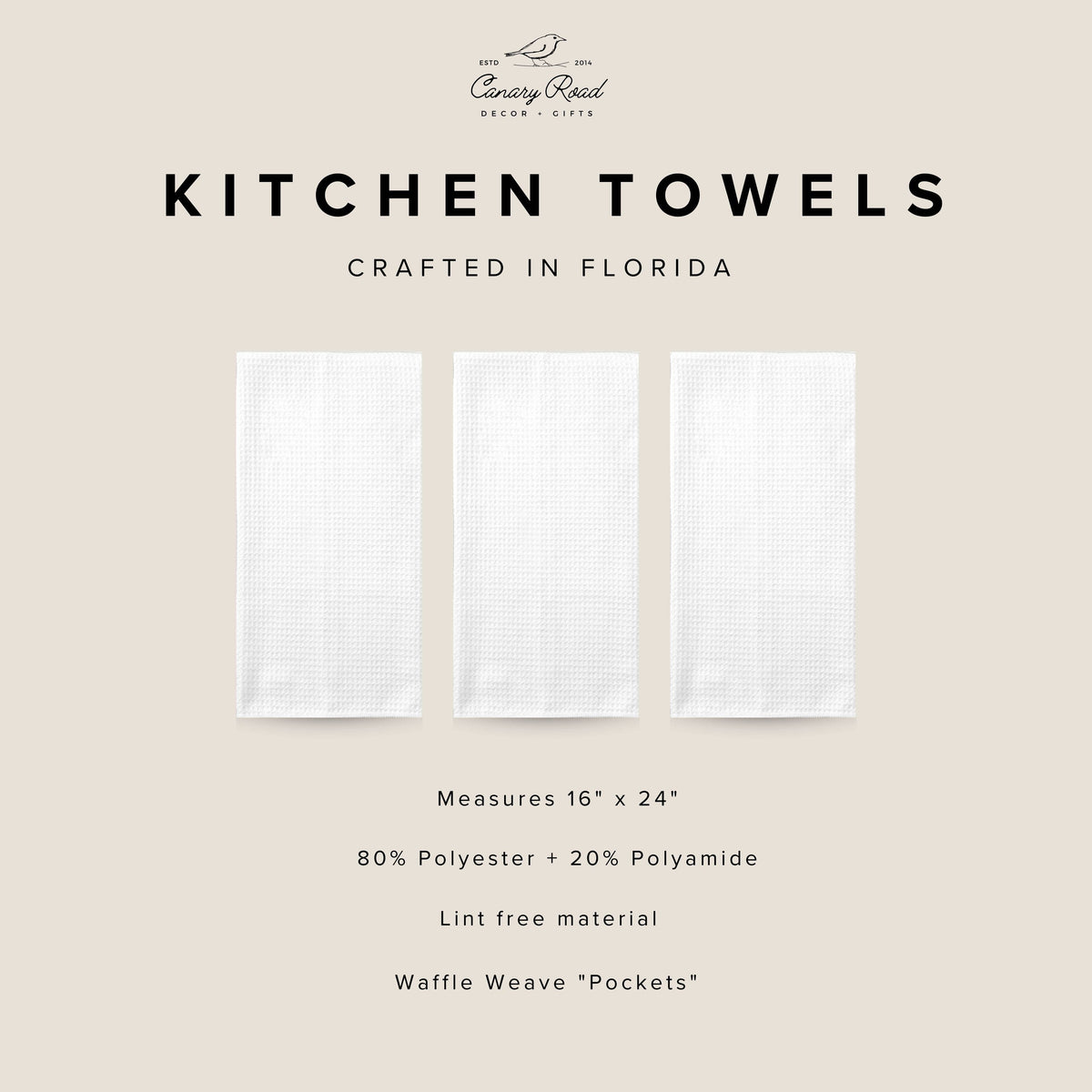 Christmas Retro Kitchen Tea Towel Waffle Holiday Baking