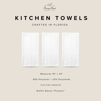 Christmas Retro Kitchen Tea Towel Waffle Holiday Baking