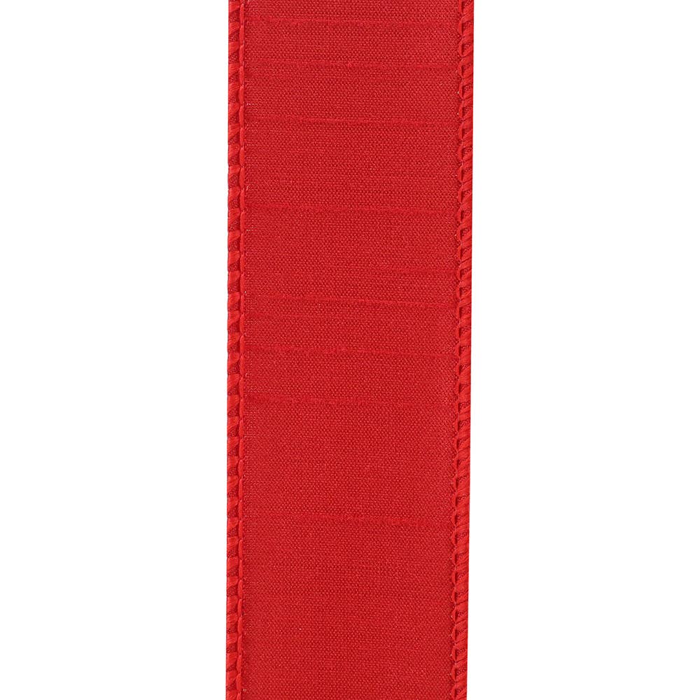 Dupioni Supreme Wired Edge, Red, 1-1/2 In, 20 Yards