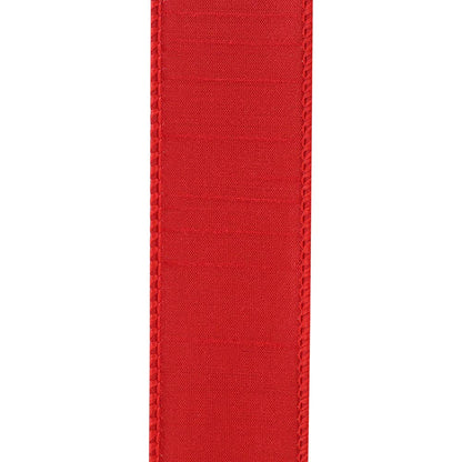 Dupioni Supreme Wired Edge, Red, 1-1/2 In, 20 Yards
