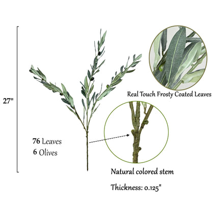 Premium Quality Olive Branch Leaf Fruit Spray-Frosty Green