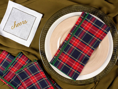 Red Tartan Cloth Napkins, set of four