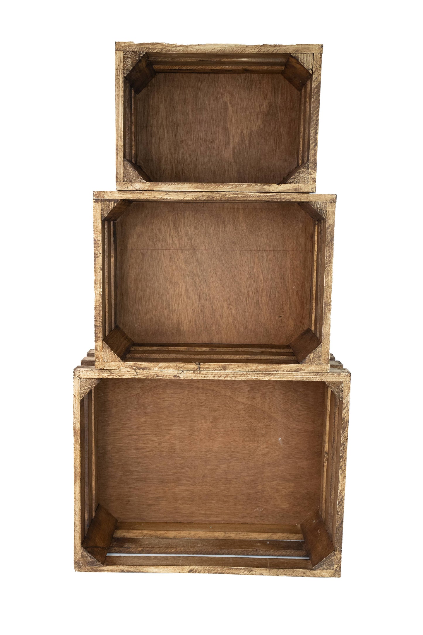 Killian Wood Crate-Store Display-Set of 3-Antiqued White