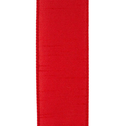 Dupioni Supreme Wired Edge, Red, 2-1/2 In, 10 Yards