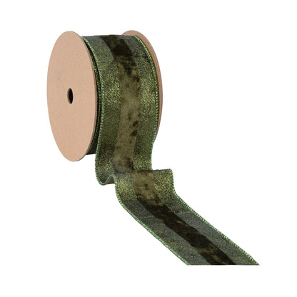 Wired Dark Glitter Velvet Stripe Ribbon 10yd Roll