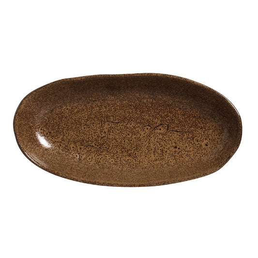 Deep Oval Platter Large Stoneware 12.6 x 6.3" Dijon