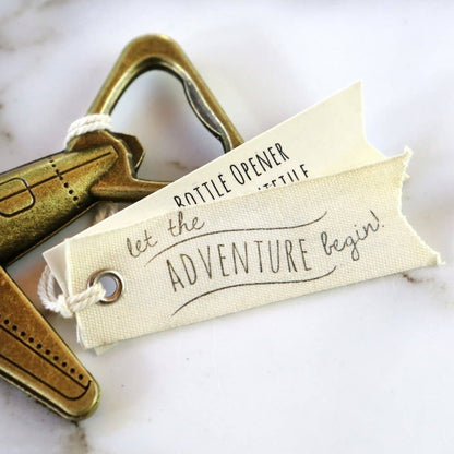 "Let the Adventure Begin" Airplane Bottle Opener