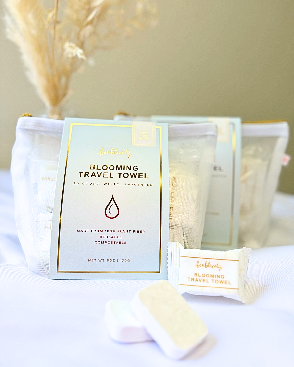 Blooming Travel Towel (1 case/6 pouch/20 towels ct)