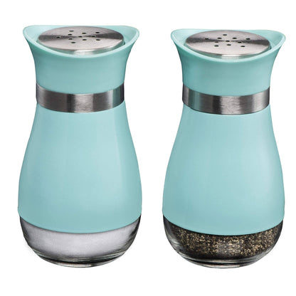 MITBAK Elegant Salt and Pepper Shakers Set with Glass Bottom