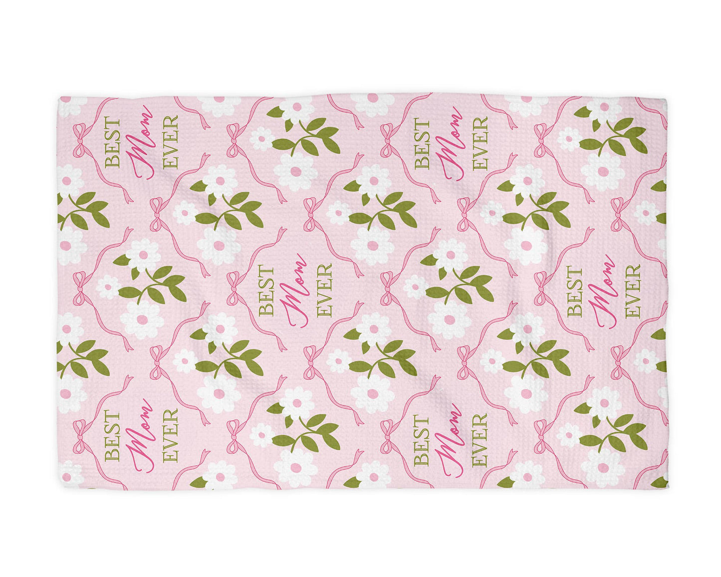 "Best Mom Ever" Mother's Day Gift Kitchen Towel Waffle