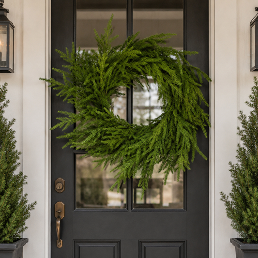 24” Natural Touch Norfolk Pine Wreath-real touch