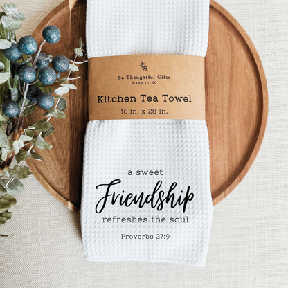 Scripture Dish Towel - Proverbs 27:9 | Kitchen Towel Friendship