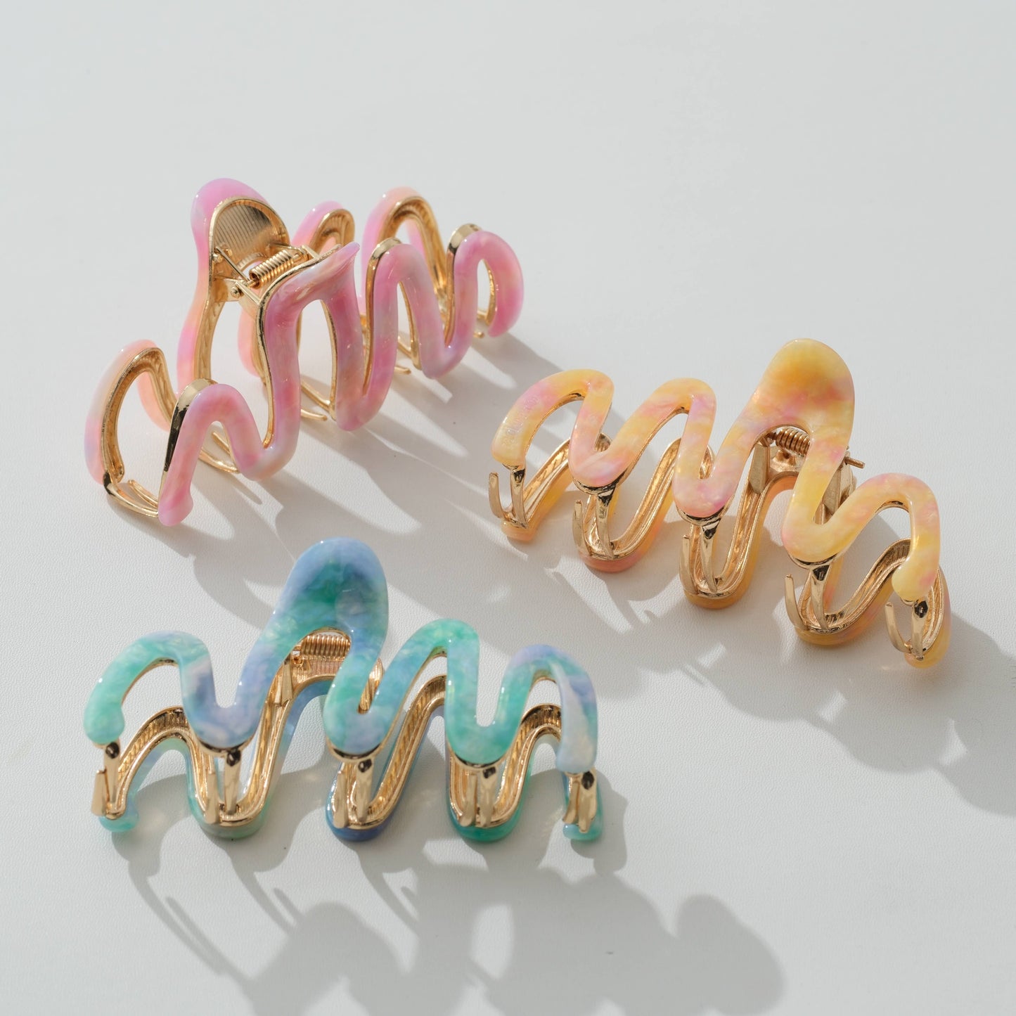 Willow Island Sun Metal Squiggle Claw Clip - Large