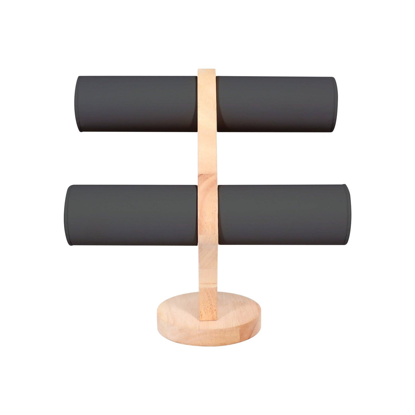 Natural Wood & Leather 2 Tier Bracelet Display