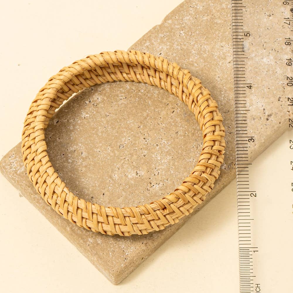 Straw Basket Weave Bangle Bracelet