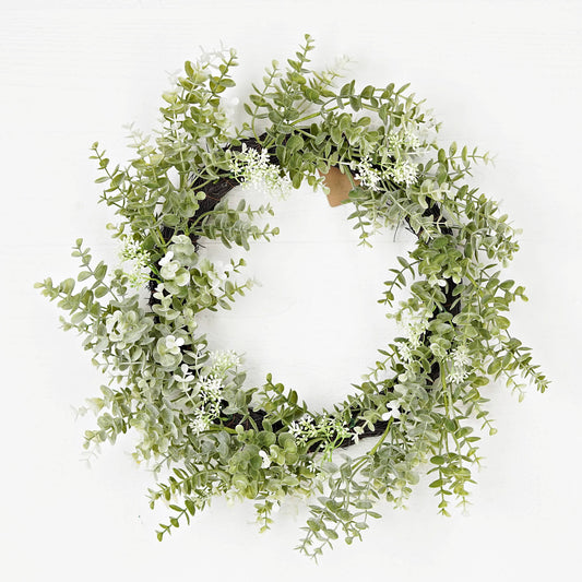 24in Twig Wreath-Sage Eucalyptus with Seeds