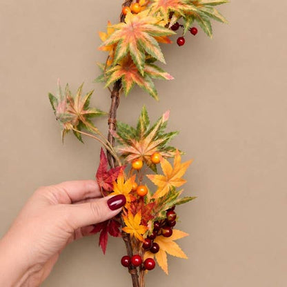 60" Autumn Leaves and Fall Berries Garland