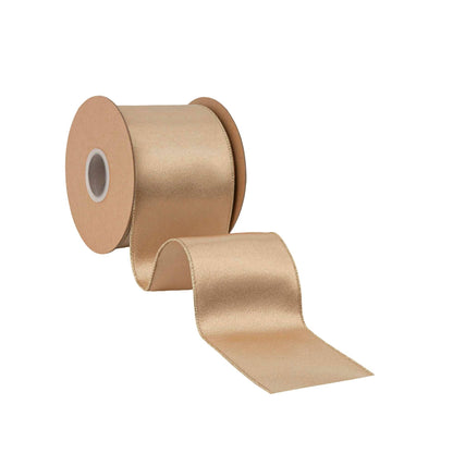 Wired Shimmer Satin Ribbon Gold | 10 Yard Roll