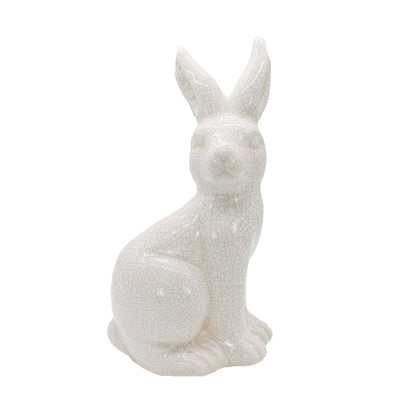 Edaline Vintage Crackle Ceramic Rabbit Bunny Figure