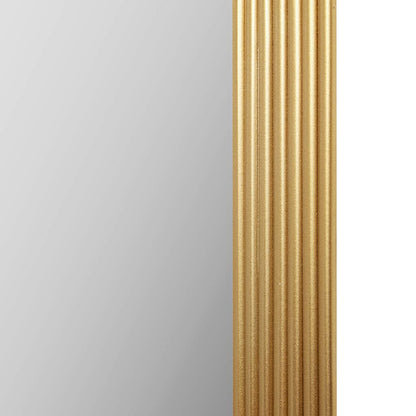 Rounded Rectangle Fluted Wall Mirror, Gold