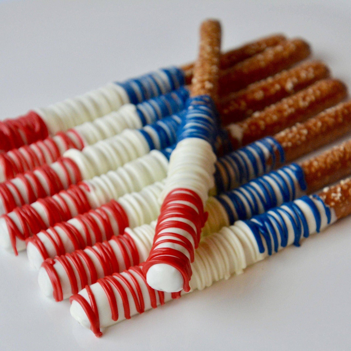 Patriotic Themed Chocolate Covered Pretzels (2 pack)