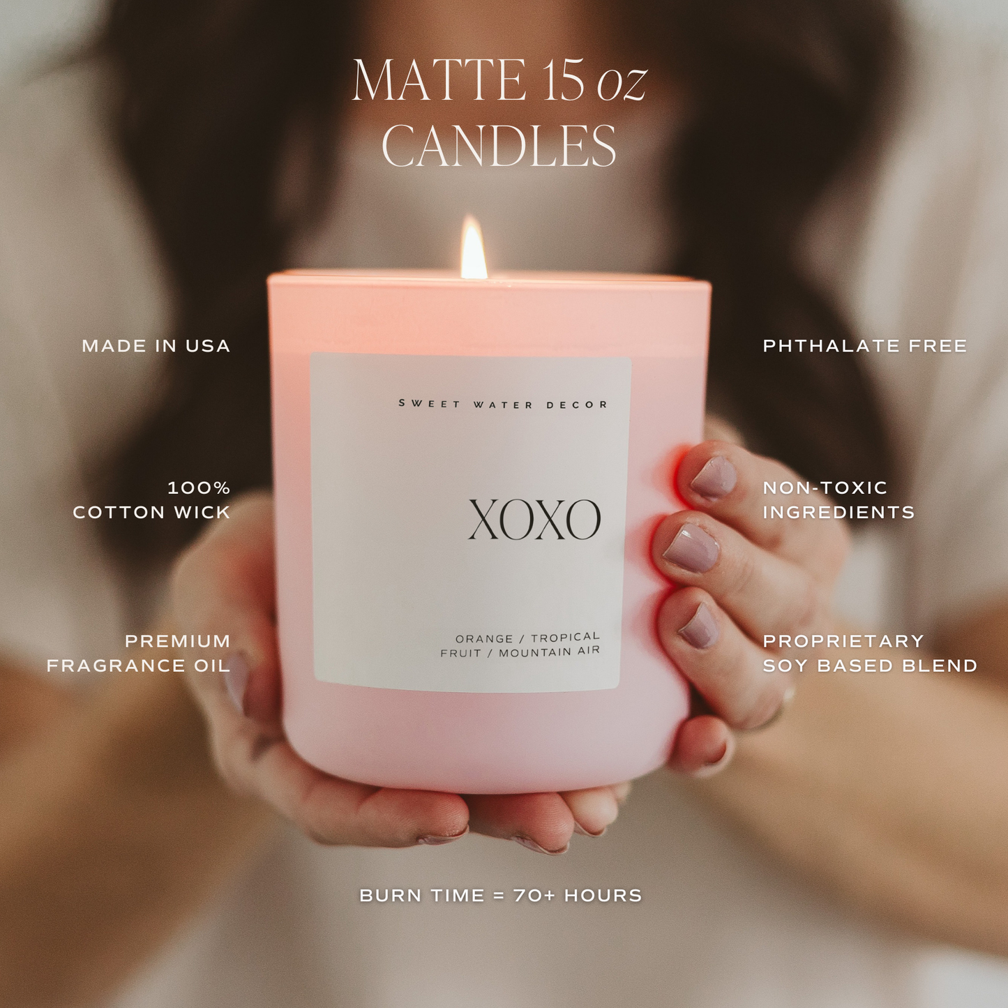 XOXO 15 oz Soy Candle, Matte Jar - Valentine's Day & Gifts