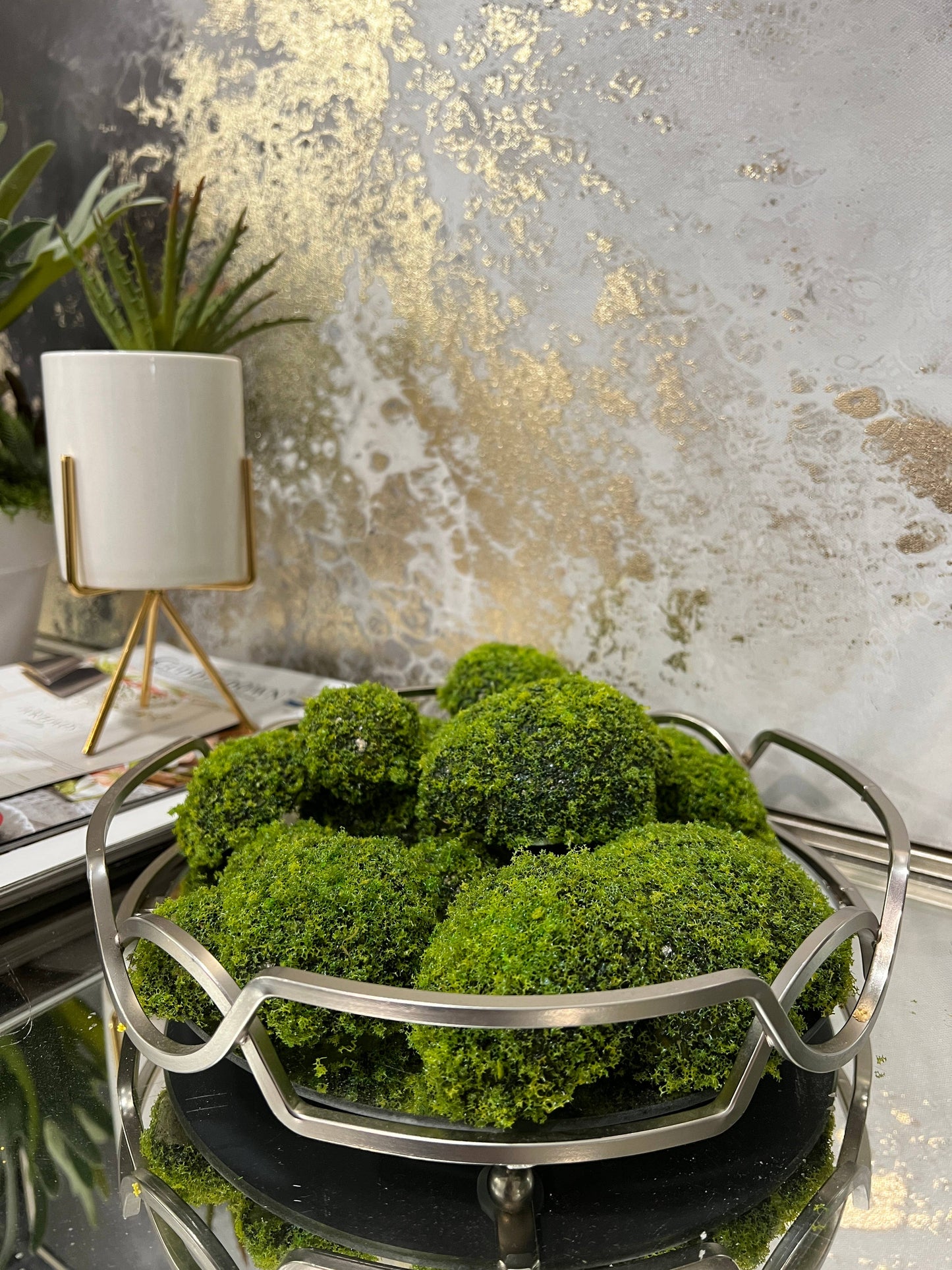 Artificial Petite Moss Dome Set