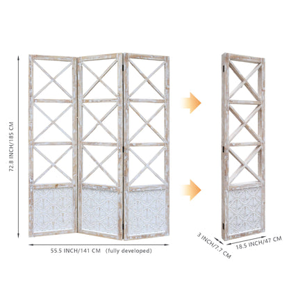 3 Panel Room Divider and Folding Screen
