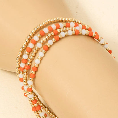 Colorful Game Day Beaded Bracelet Set