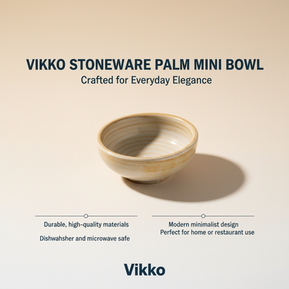 Vikko Stoneware Palm Mini Bowl Cream White Speckled Brown 3