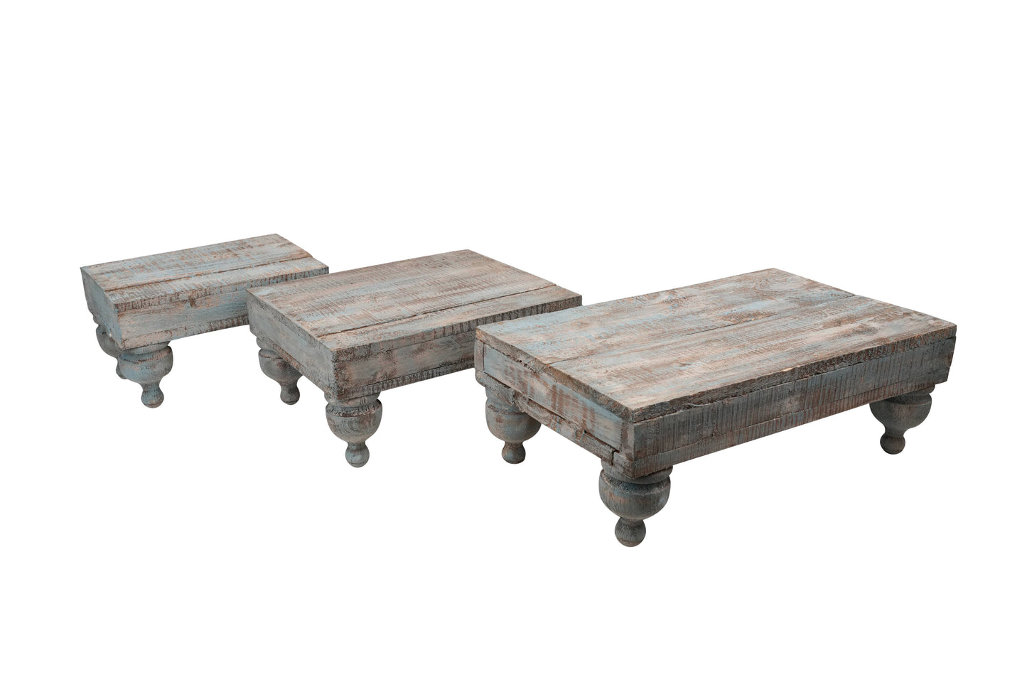 Chula Cake Table LARGE -Display-Reclaimed Wood-Turquoise