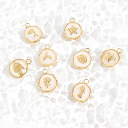 18K Gold PVD Sea Turtle Epoxy Charm