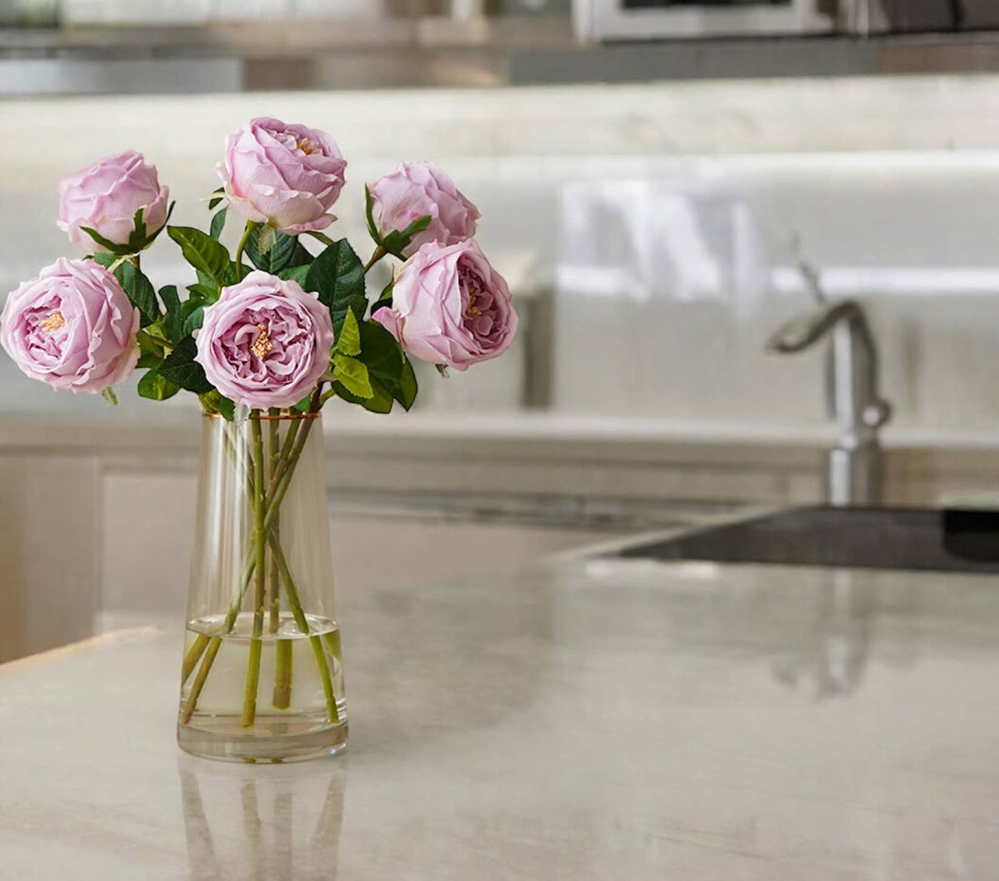 Premium Real touch English Austin Cabbage Rose Stem