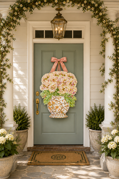 LARGE Designer Hydrangeas Ginger Jar Door Hanger