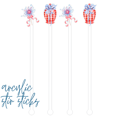 All American Sparklers Acrylic Stir Sticks  | set of 4
