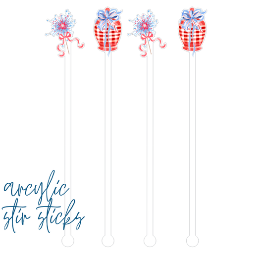 All American Sparklers Acrylic Stir Sticks  | set of 4