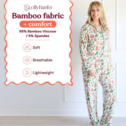 Women's Bamboo Long Sleeve Pajama Set Merry Lane