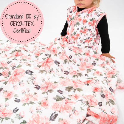 Pretty in Peony Baby Toddler Muslin Blanket