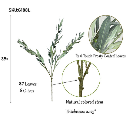 Premium Quality Olive Branch Leaf Fruit Spray-Frosty Green