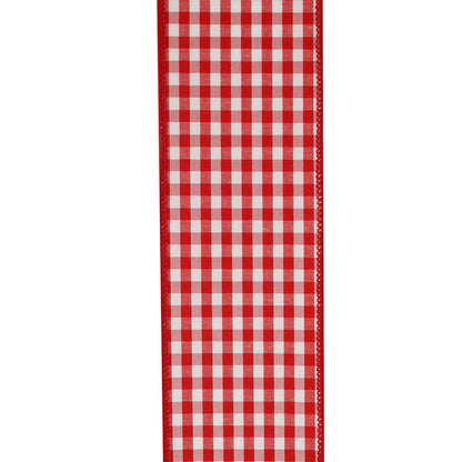 Gingham Check Wired Edge, Red, 2-1/2 In, 10 Yards