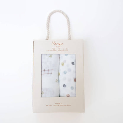 Charlie 2-pc. Farmhouse Tractor/Dot Swaddle Set