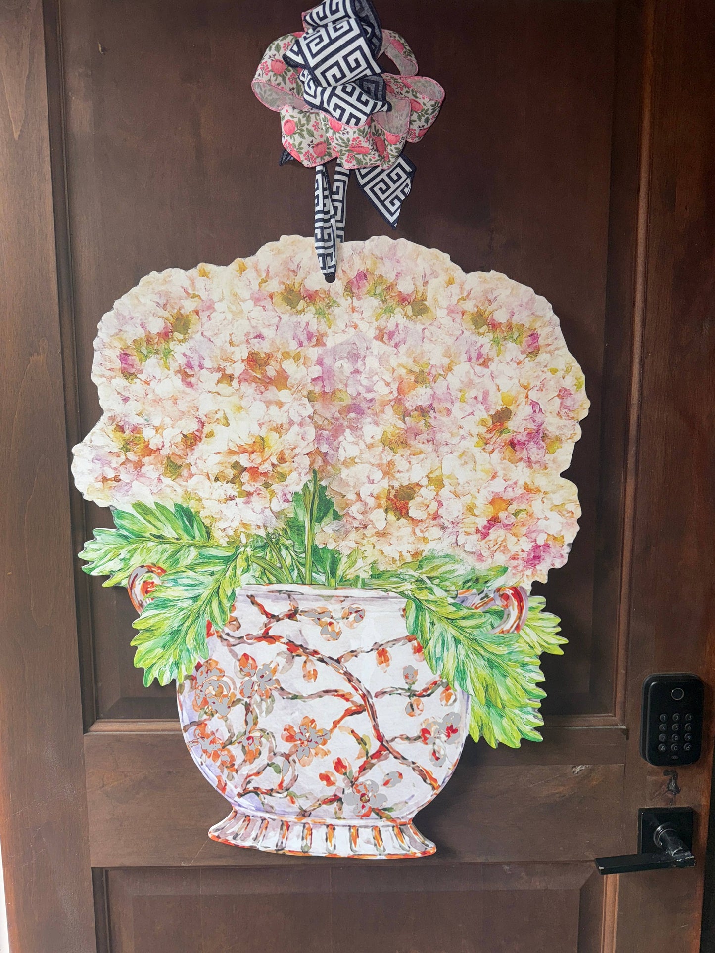 LARGE Designer Hydrangeas Ginger Jar Door Hanger