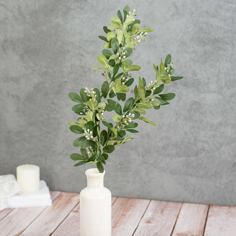 Faux Tea Olive Greenery - Select Garlands or Branch Stems