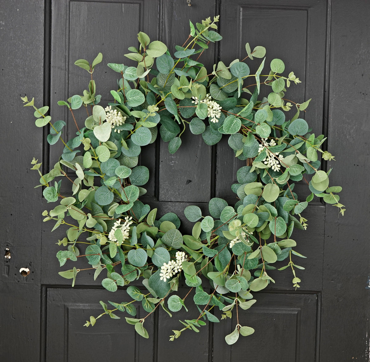 27520- 24in Twig Wreath-Seeded Silverdollar-