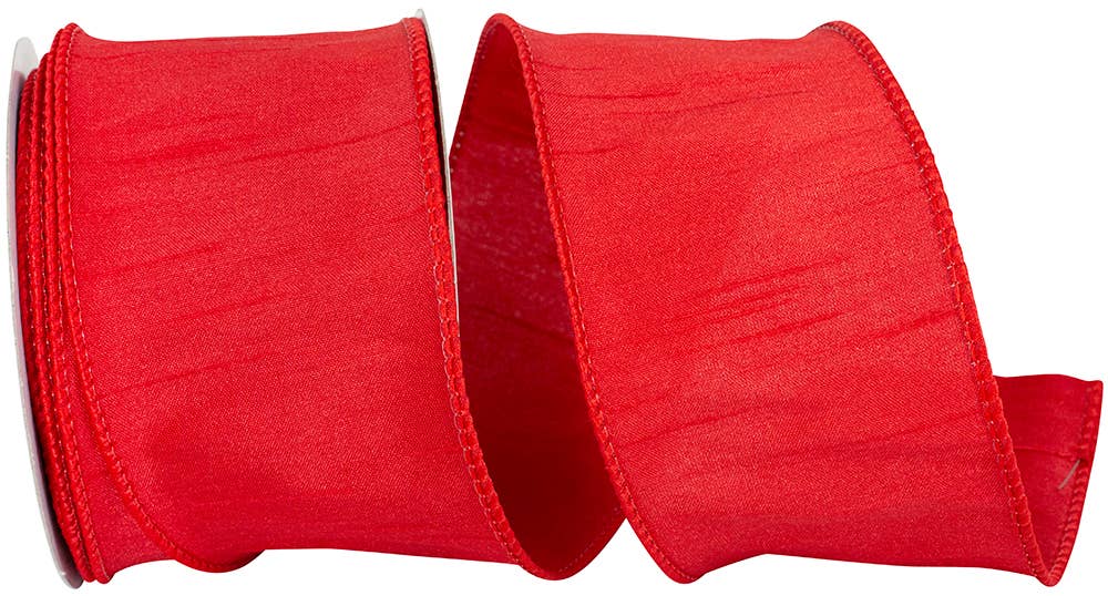 Dupioni Supreme Wired Edge, Red, 2-1/2 In, 10 Yards