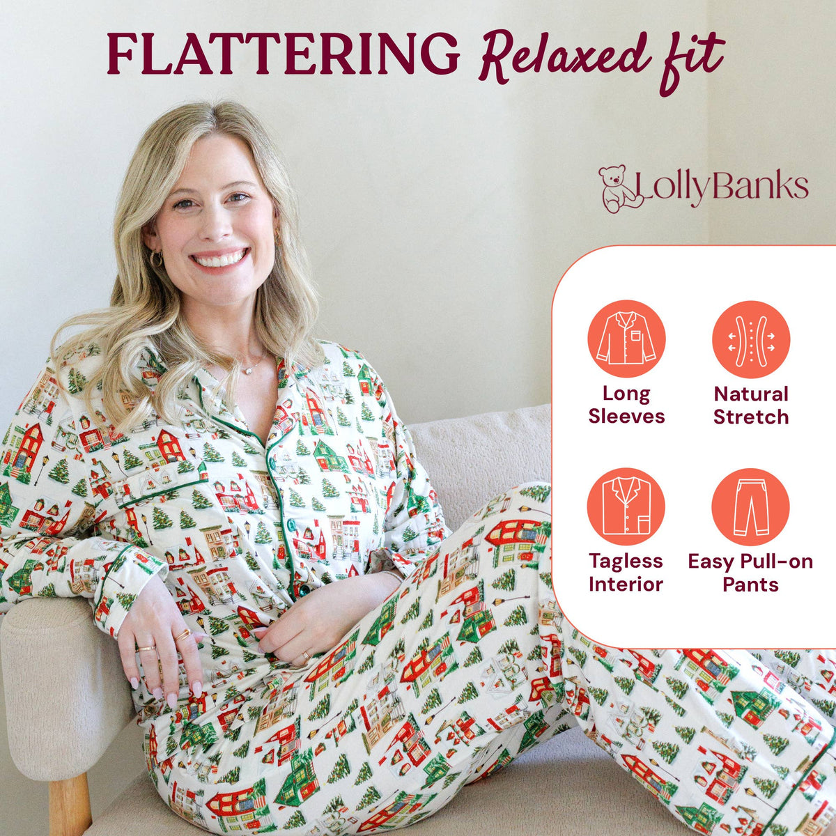 Women's Bamboo Long Sleeve Pajama Set Merry Lane